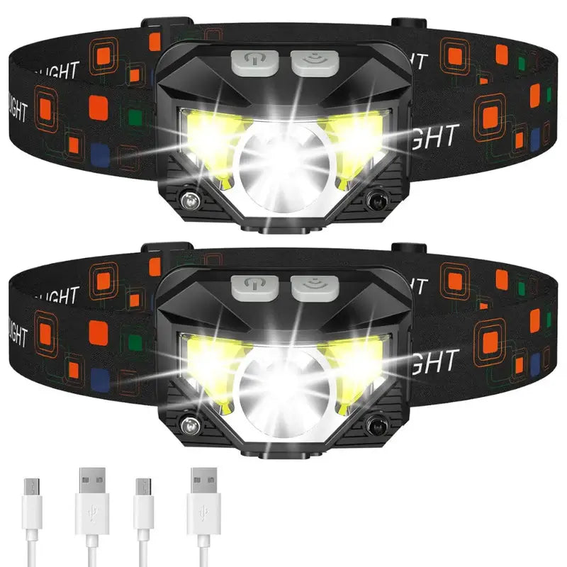 Ultra-Bright Motion-Sensor Headlamp - 2 Pack