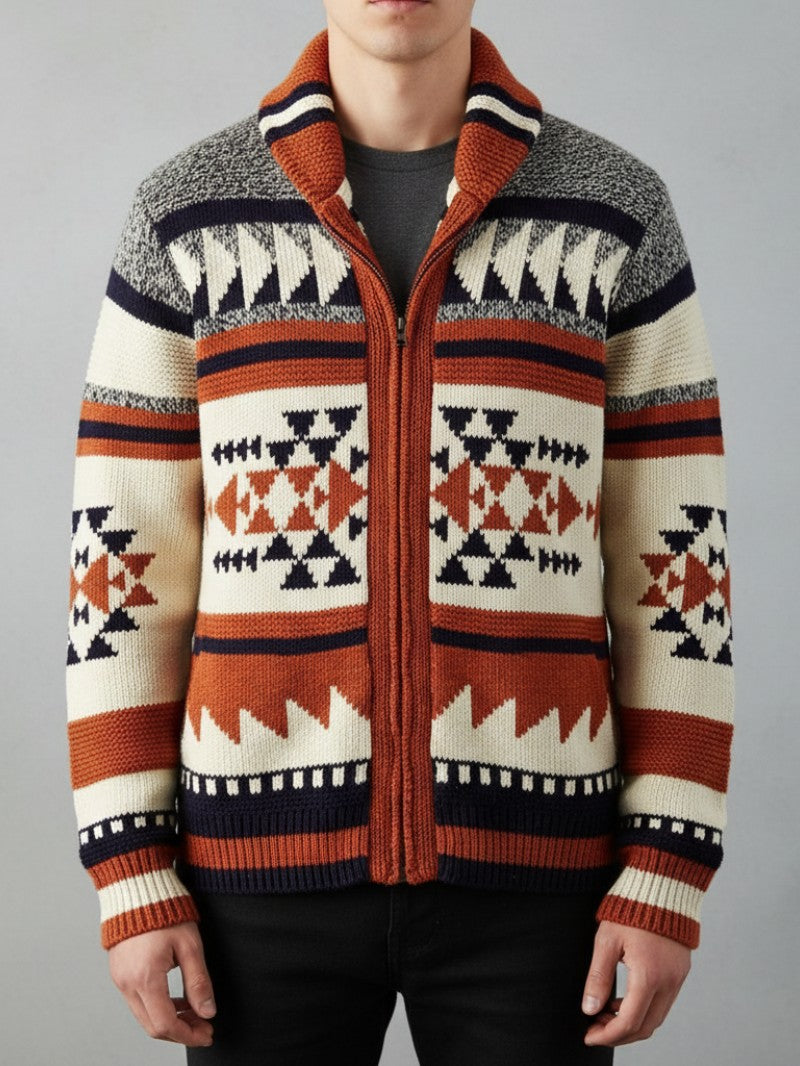 Men’s Patterned Jacquard Cardigan