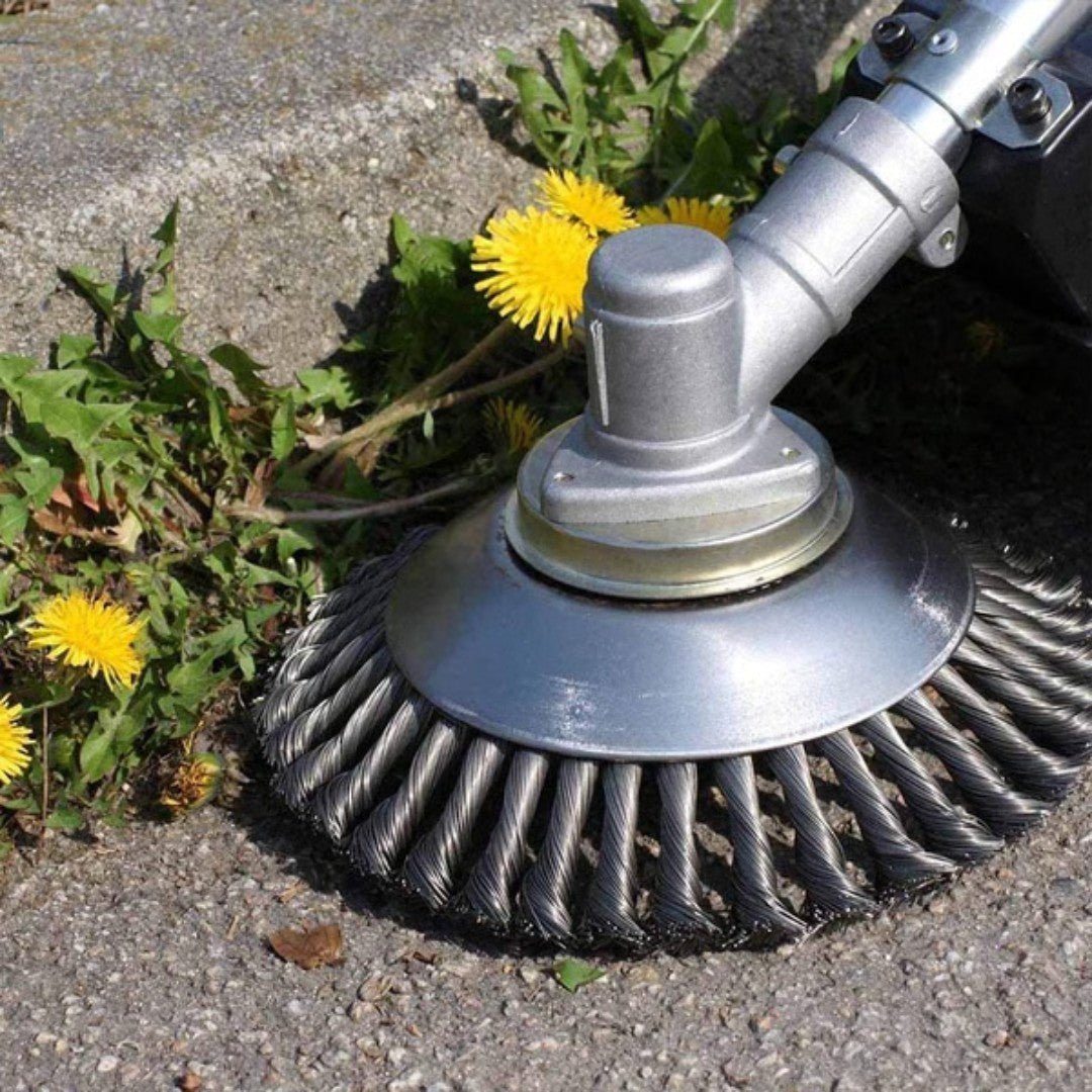 BladePro – 360° Carbon Steel Wire Brush Cutter Head for Grass & Weed Trimming - Strimmer Head - Wild Eye Vision