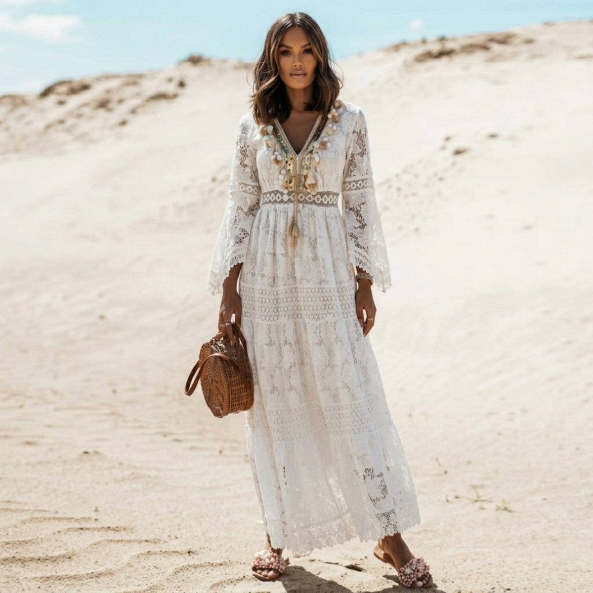 Boho Lace Maxi Dress - Maxi Dress - Wild Eye Vision