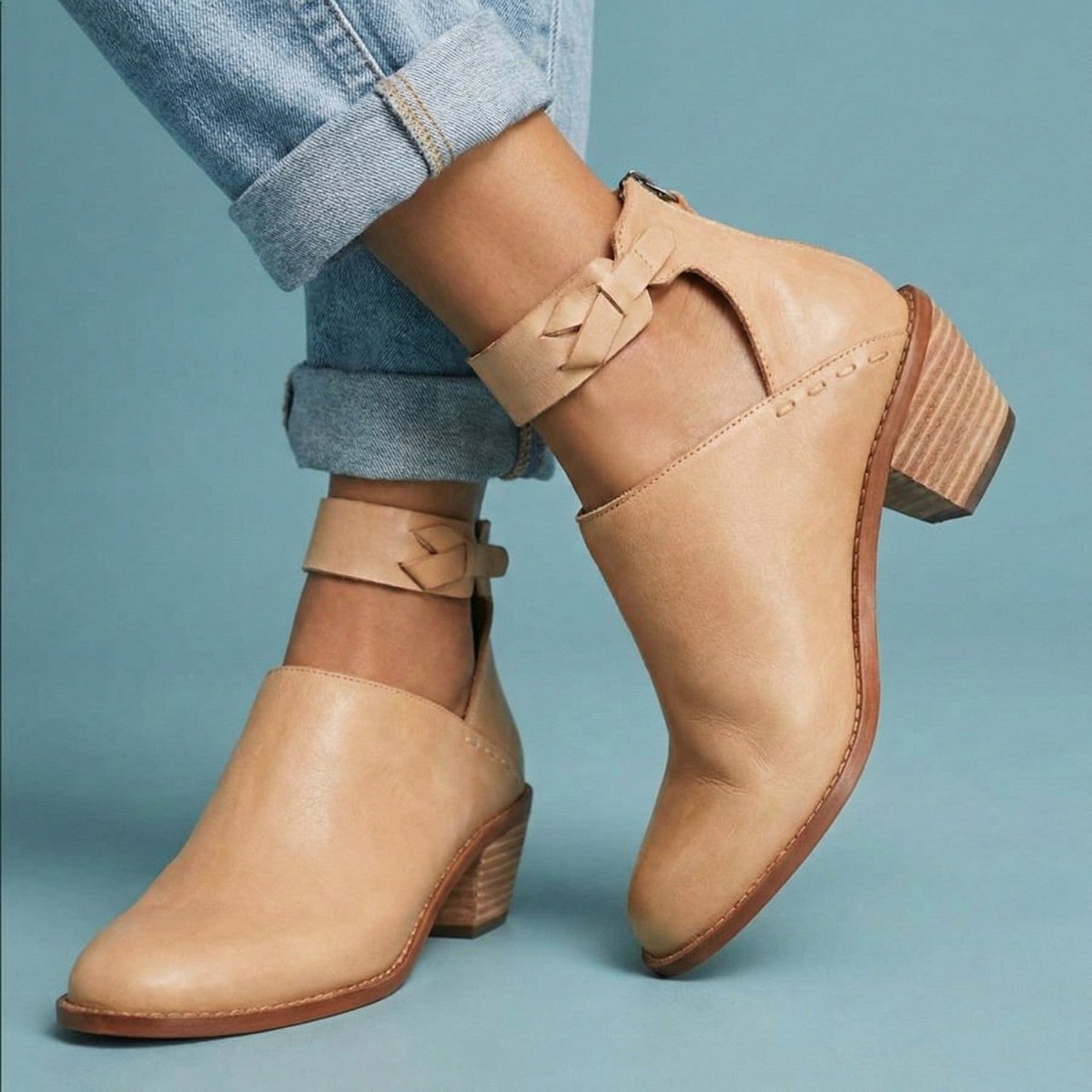 Chic Block Heel Ankle Boots - Ankle Boots - Wild Eye Vision
