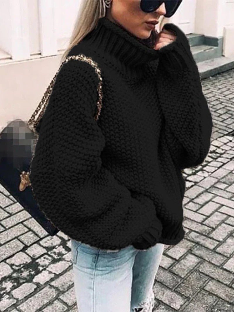 Chunky Knit Turtleneck Jumper - Women Knitted Jumper - Wild Eye Vision