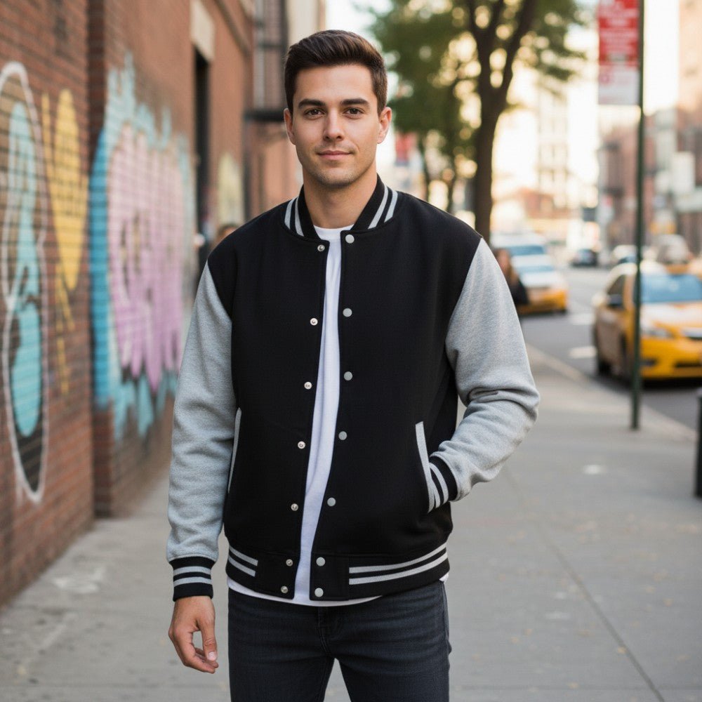 Classic Two - Tone Baseball Jacket - Men's Baseball Jacket - Wild Eye Vision