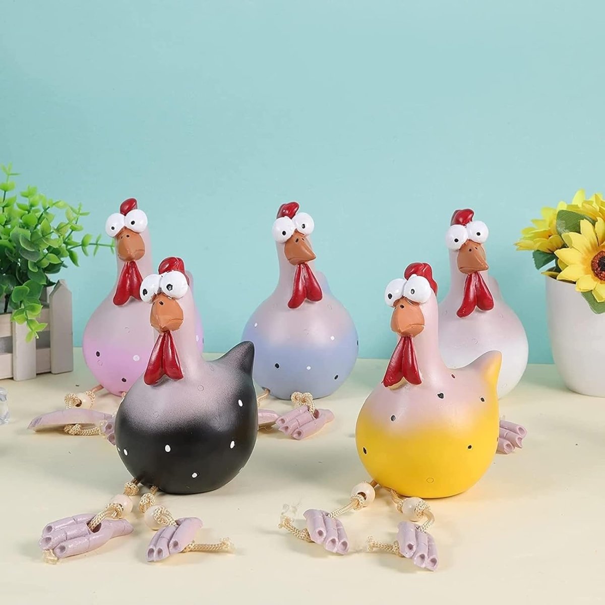 Colorful Garden Chicken Figurines - Garden Chicken Decoration - Wild Eye Vision