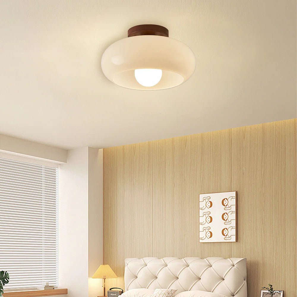 Cream Glass Ceiling Light - Ceiling Light - Wild Eye Vision