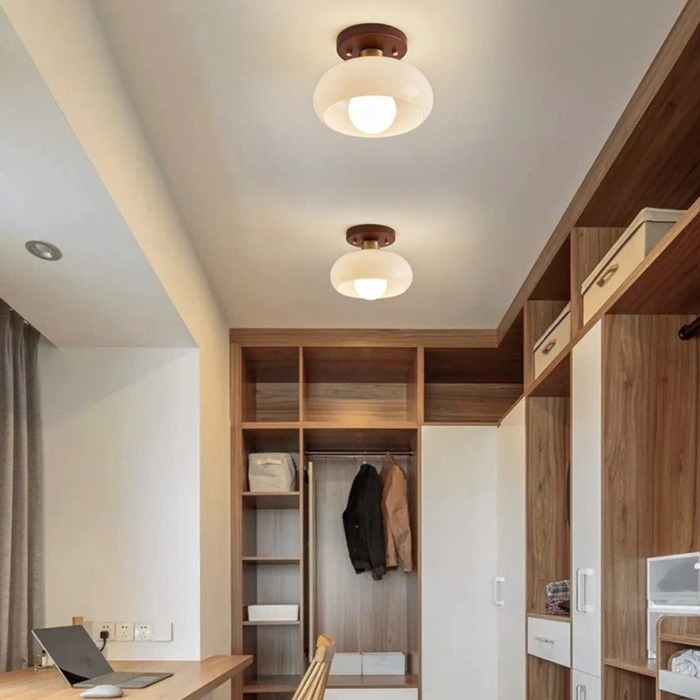 Cream Glass Ceiling Light - Ceiling Light - Wild Eye Vision