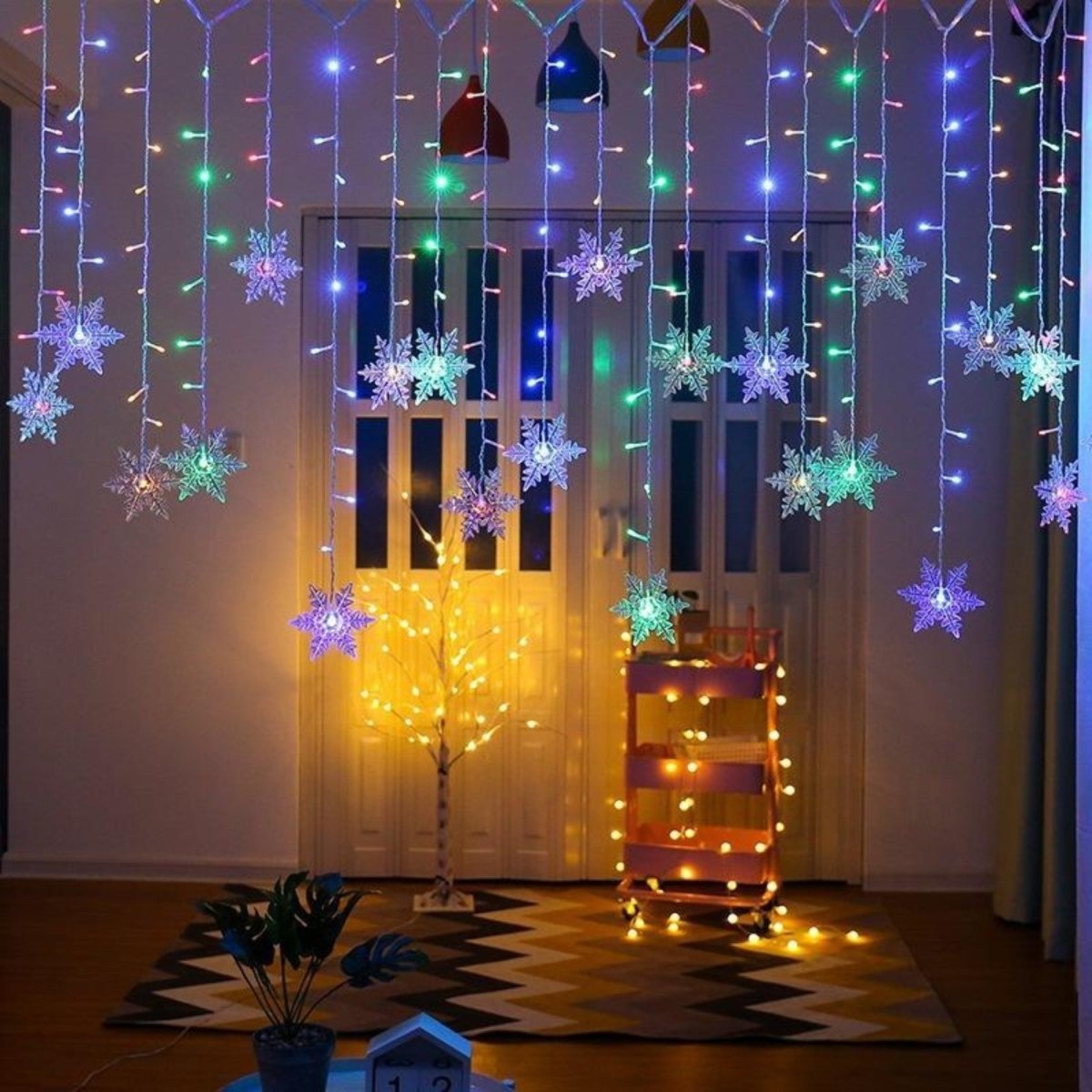 Curtain Snowflake LED String Lights - LED Curtain Lights - Wild Eye Vision