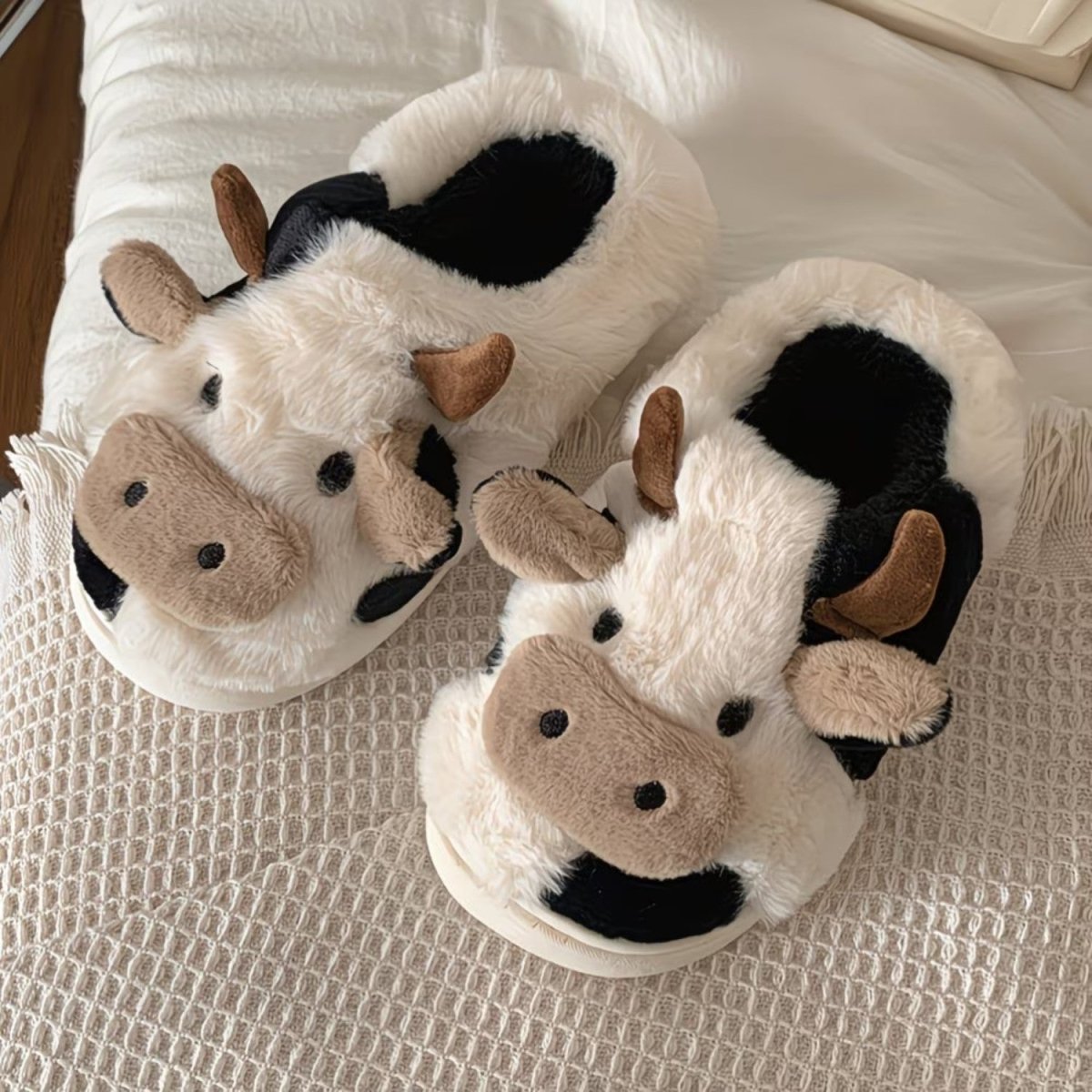 Cute Cow Plush Slippers for Women - Slippers - Wild Eye Vision