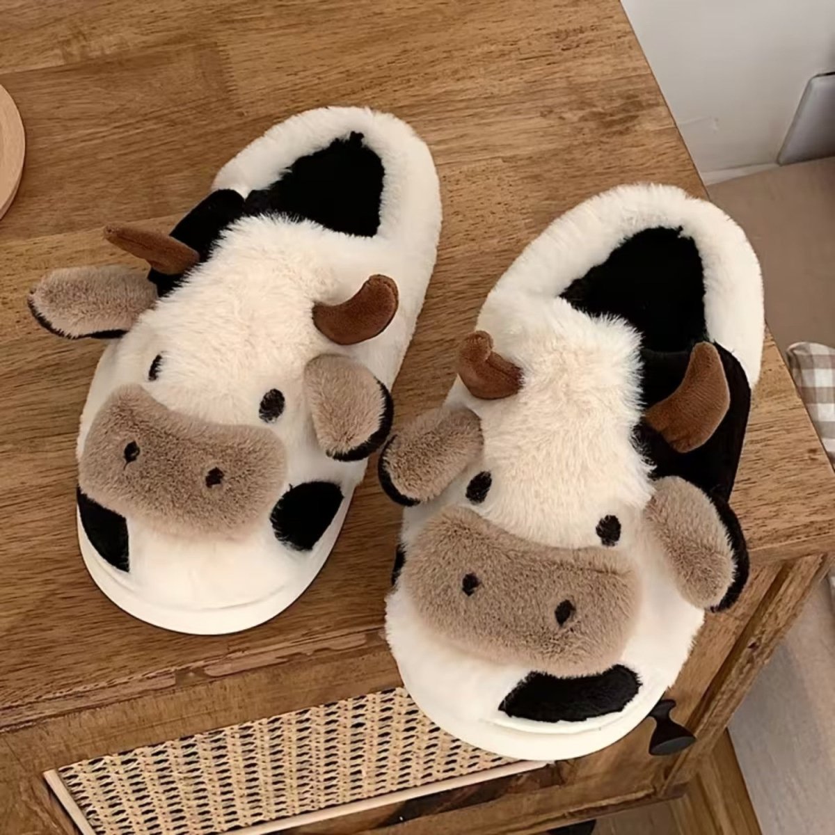 Cute Cow Plush Slippers for Women - Slippers - Wild Eye Vision