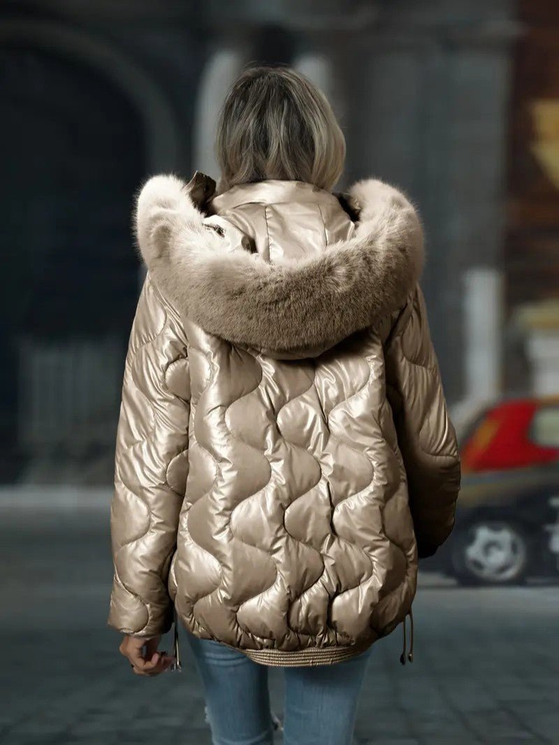 Detachable Hood Full - Zip Winter Jacket - Women's Winter Jacket - Wild Eye Vision