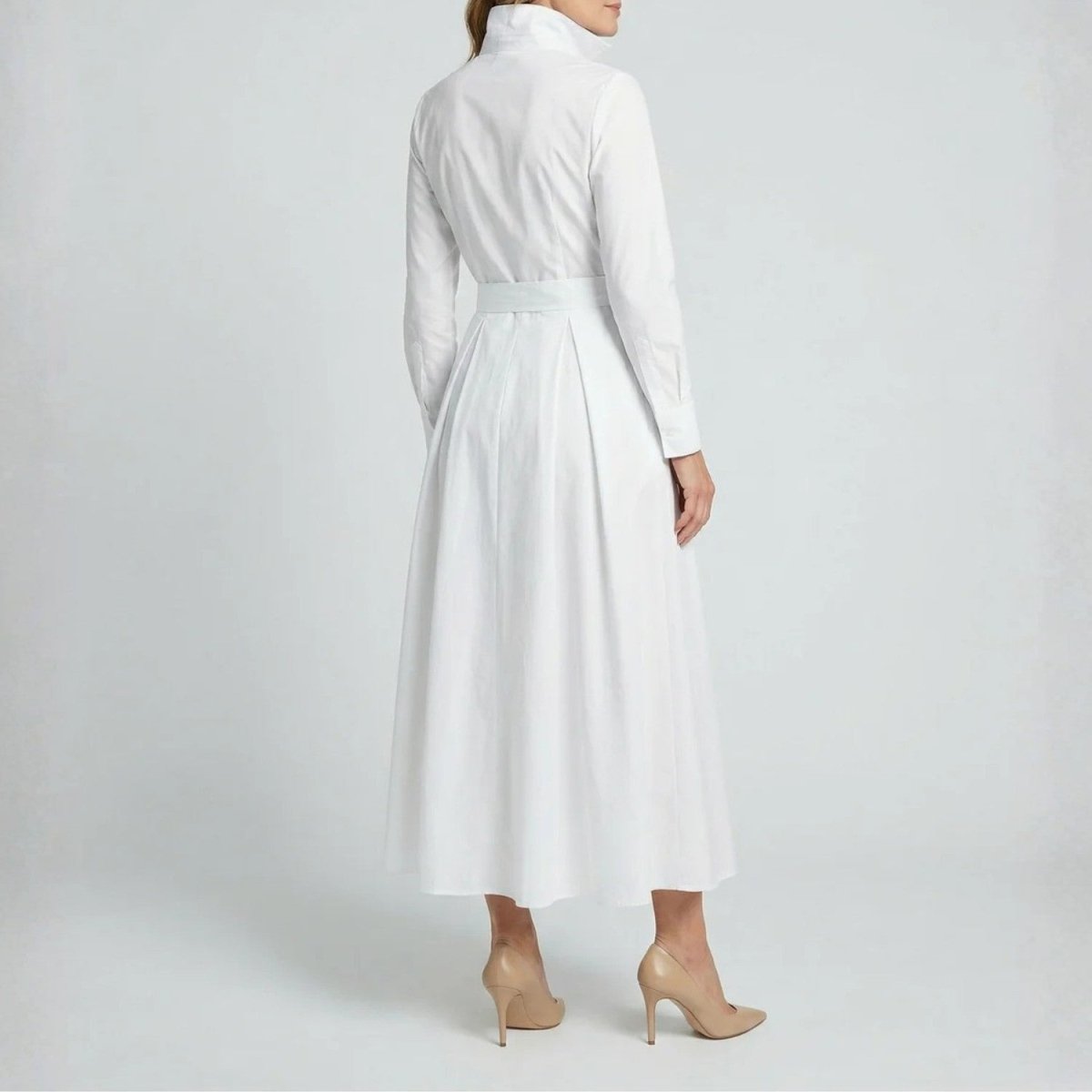 Elegant Belted White Maxi Dress - Maxi Dress - Wild Eye Vision