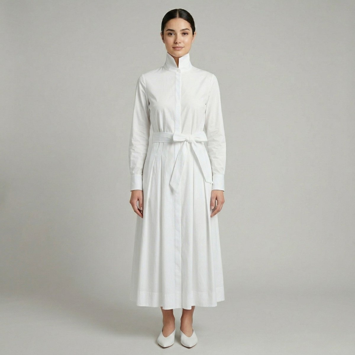Elegant Belted White Maxi Dress - Maxi Dress - Wild Eye Vision