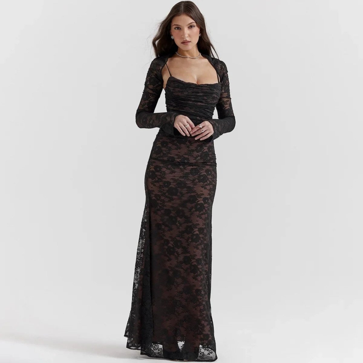 Elegant Lace Maxi Dress - Maxi Dress - Wild Eye Vision