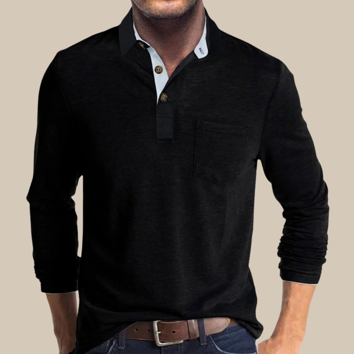 Elegant Long Sleeve Polo Shirt - Polo Shirts - Wild Eye Vision