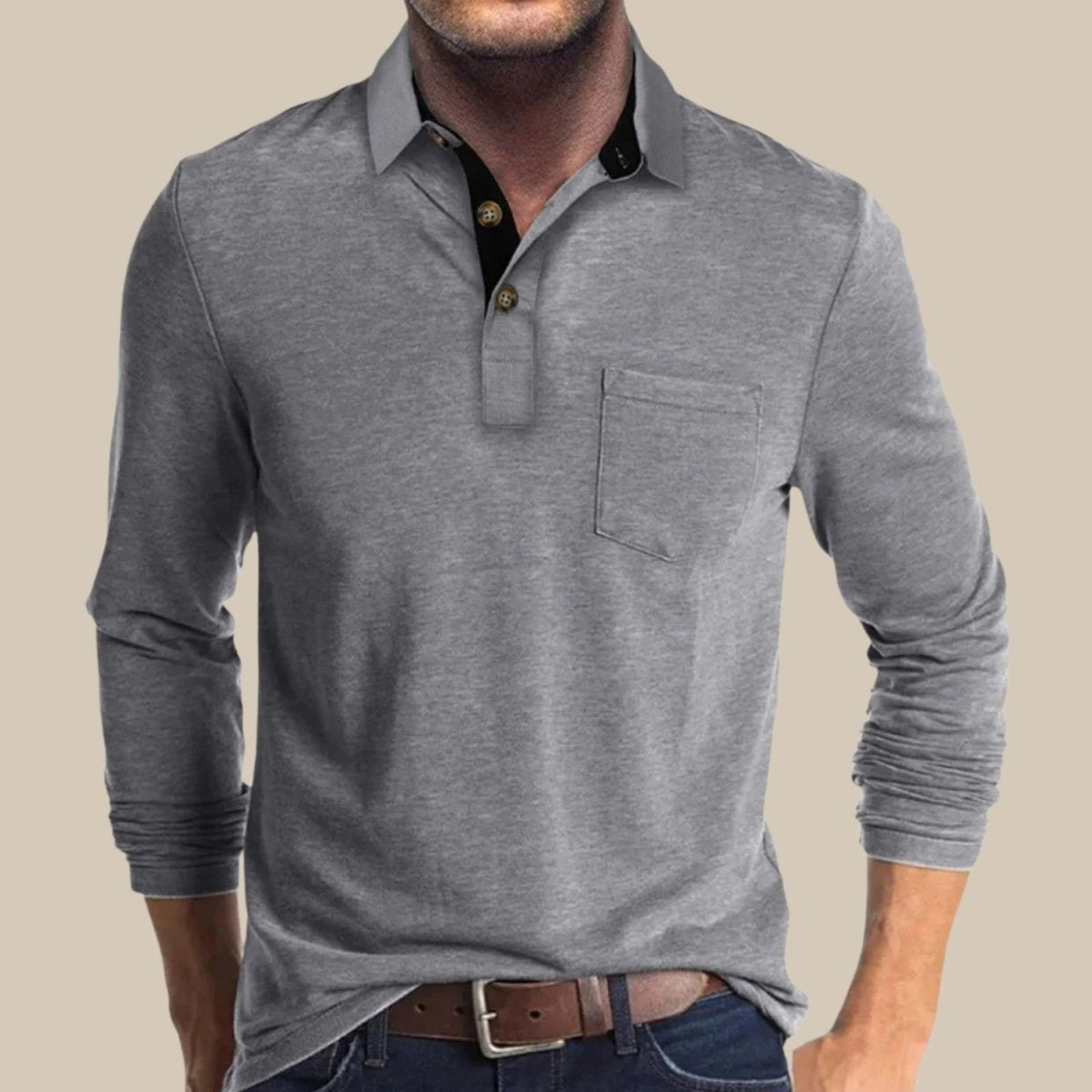 Elegant Long Sleeve Polo Shirt - Polo Shirts - Wild Eye Vision