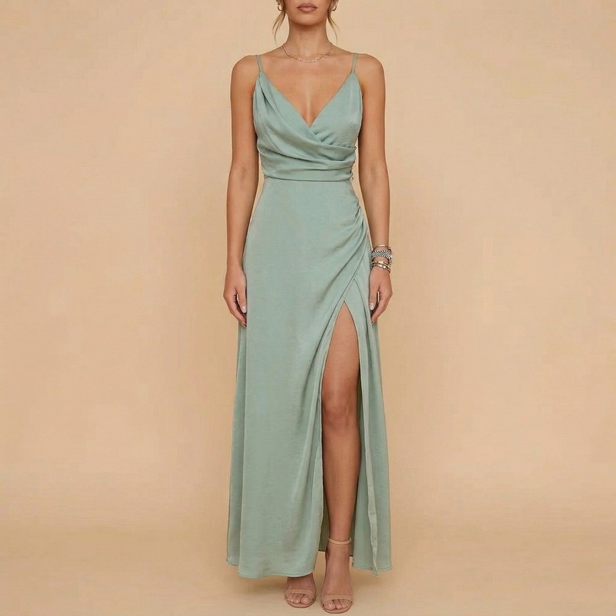 Elegant Wrap Slit Maxi Dress - Maxi Dress - Wild Eye Vision