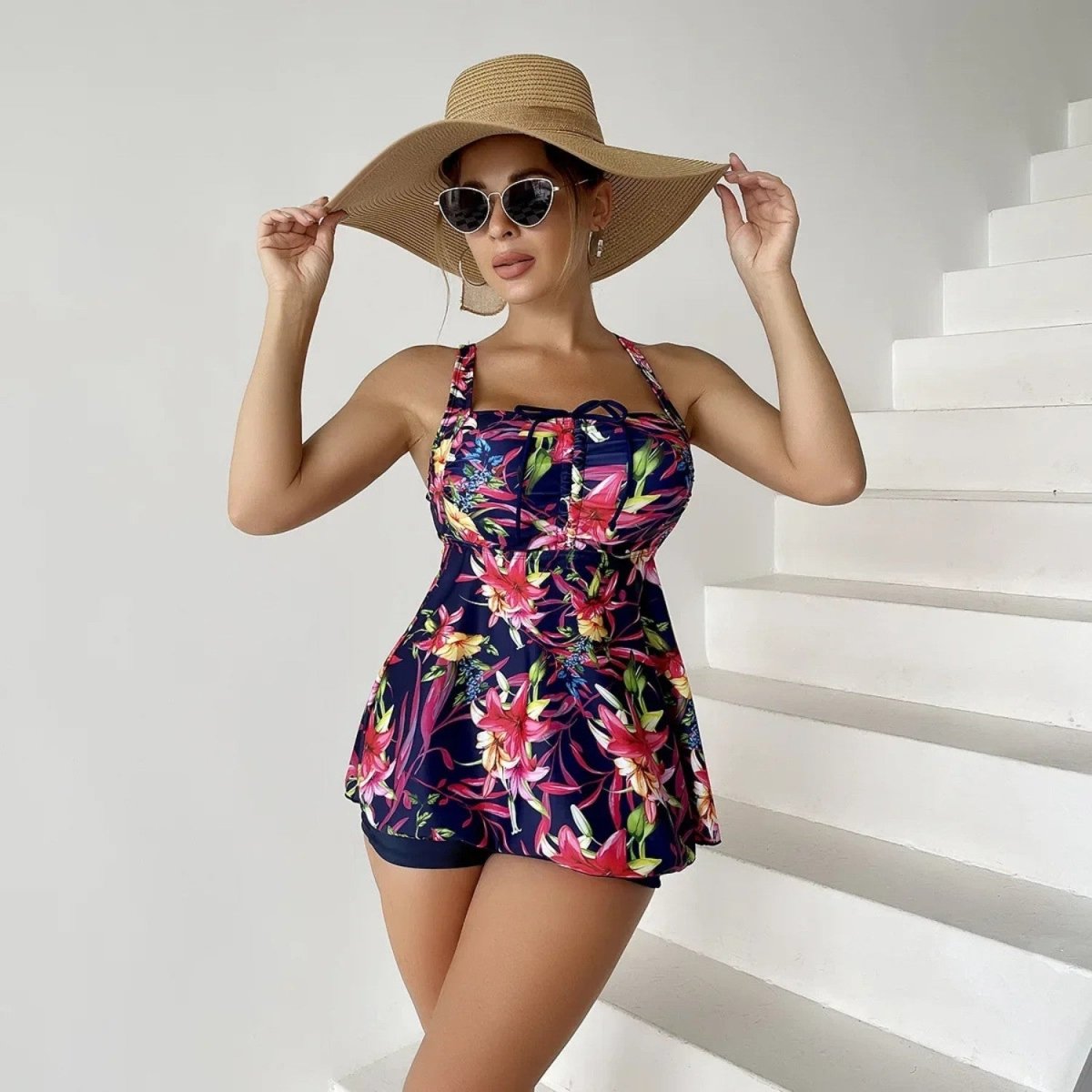Floral Skirted Swimsuit Set - Swimsuit - Wild Eye Vision