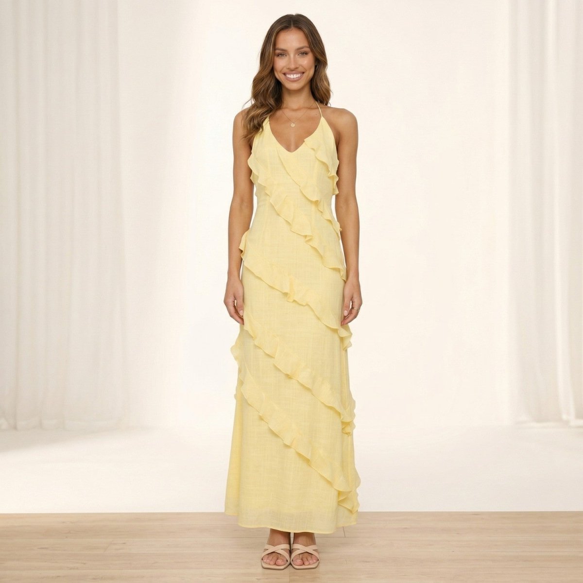 Flowing Ruffle Maxi Dress - Maxi Dress - Wild Eye Vision