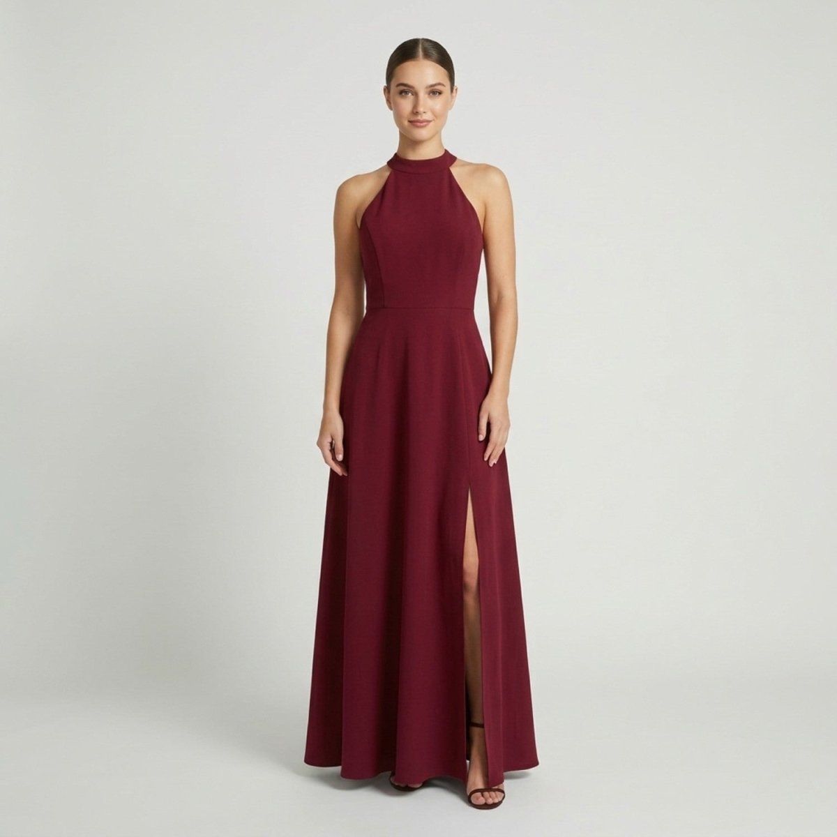 High Neck Slit Maxi Dress - Maxi Dress - Wild Eye Vision