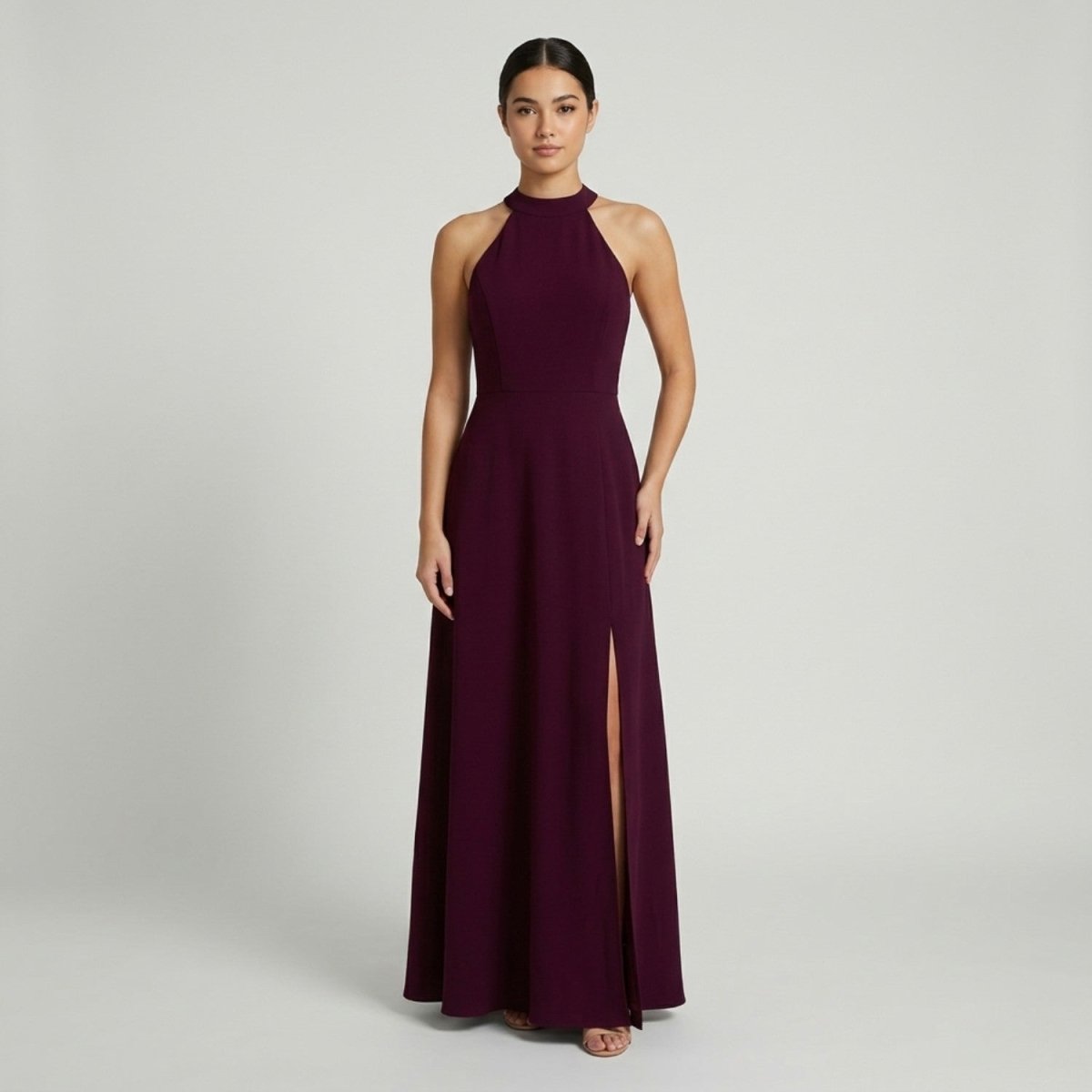 High Neck Slit Maxi Dress - Maxi Dress - Wild Eye Vision