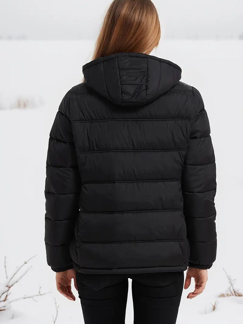 Hooded Puffer Jacket with Pockets - Women's Winter Jacket - Wild Eye Vision