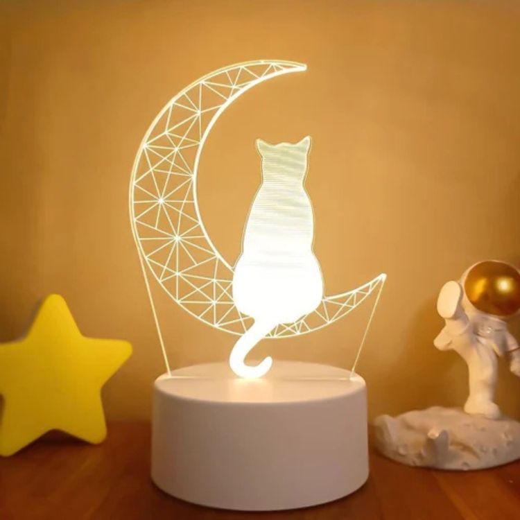 Lunar Cat 3D Night Light - Night Light - Wild Eye Vision