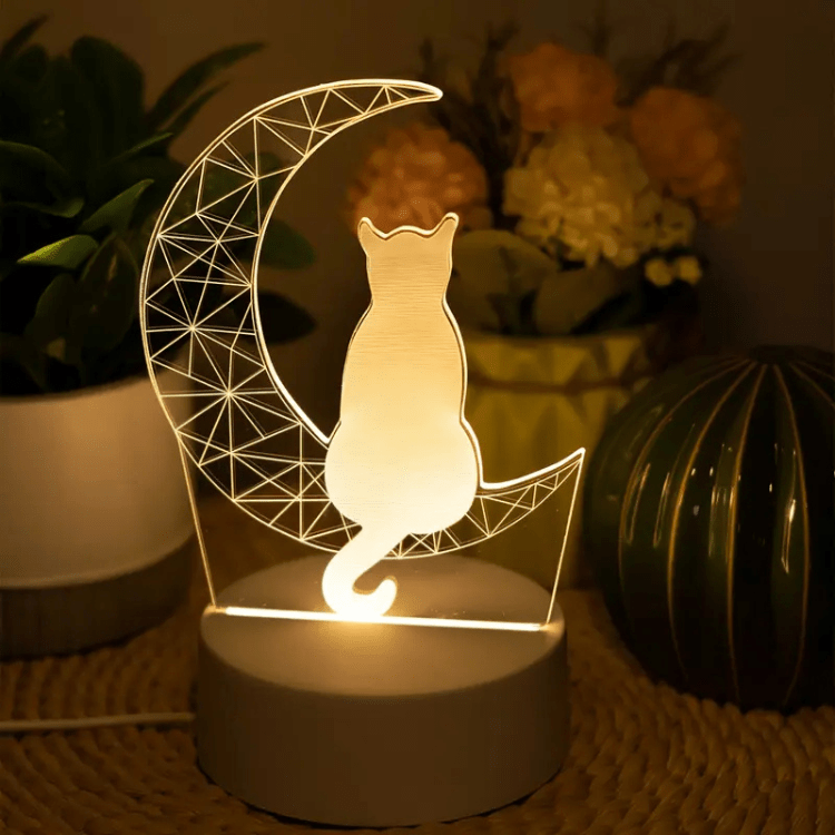 Lunar Cat 3D Night Light - Night Light - Wild Eye Vision