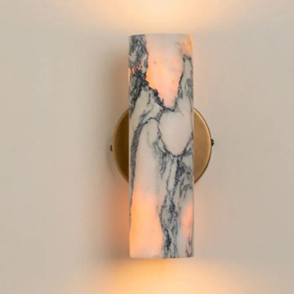 Marble Cylinder Brass Wall Light - Wall Light - Wild Eye Vision