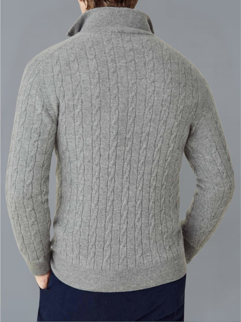 Men’s Cable Knit Half Zip Jumper - Men Knitted Jumper - Wild Eye Vision
