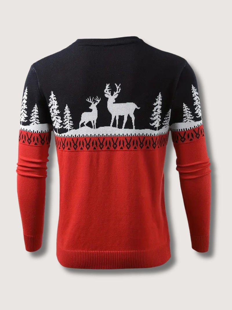 Men’s Christmas Reindeer & Pine Tree Sweater - Mens Christmas Jumpers - Wild Eye Vision