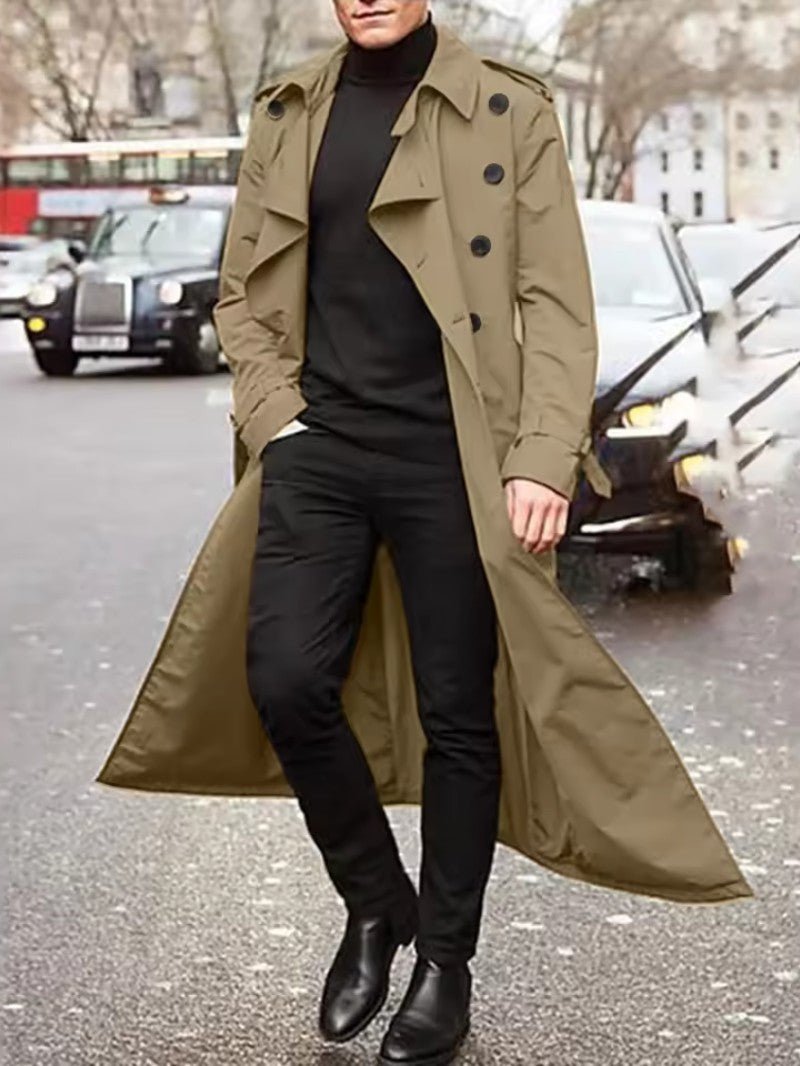 Men’s Classic Long Trench Coat - Men's Coat - Wild Eye Vision