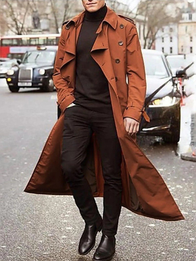 Men’s Classic Long Trench Coat - Men's Coat - Wild Eye Vision