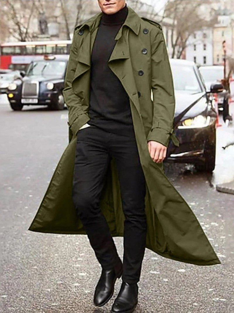 Men’s Classic Long Trench Coat - Men's Coat - Wild Eye Vision