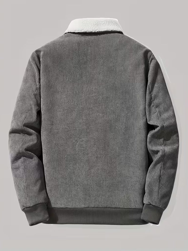 Men’s Corduroy Fleece Jacket - Men's Sherpa Jacket - Wild Eye Vision
