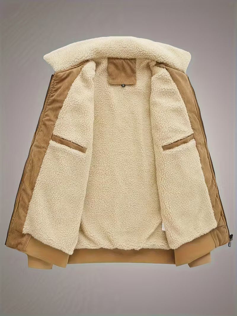 Men’s Corduroy Fleece Jacket - Men's Sherpa Jacket - Wild Eye Vision