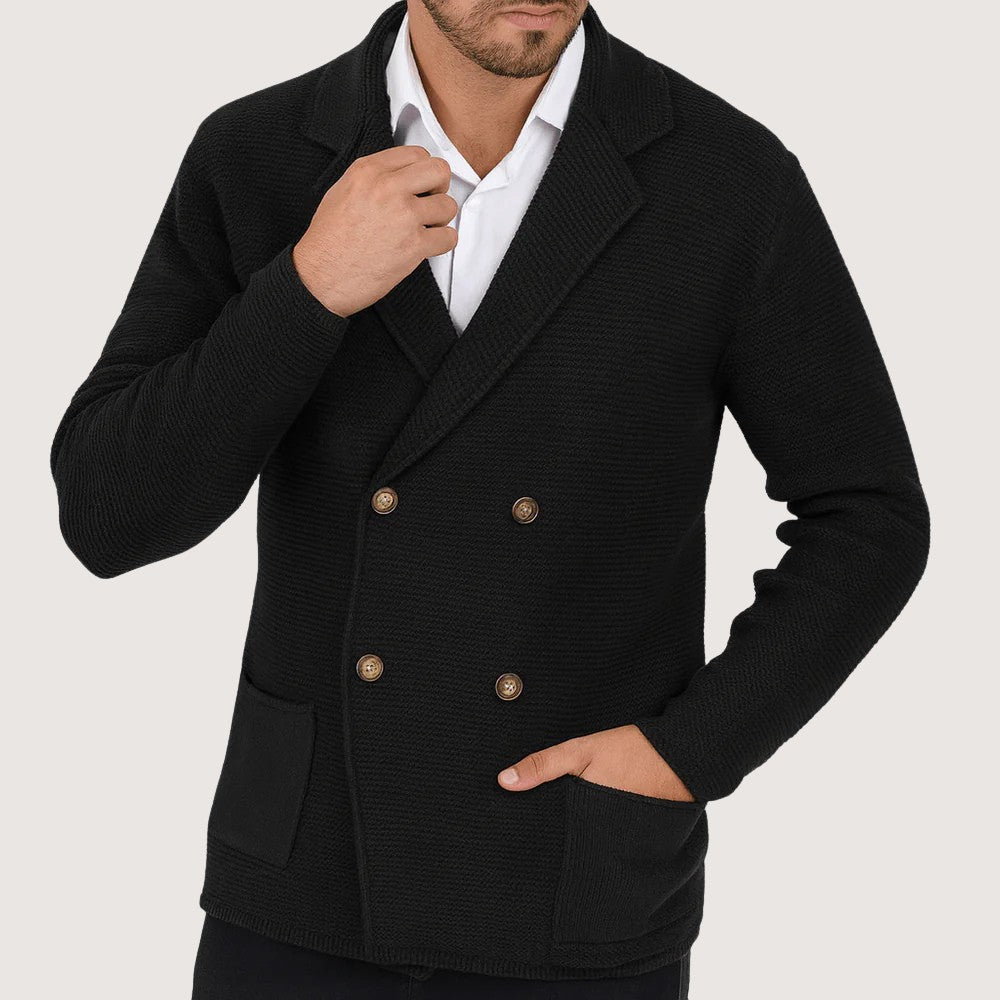 Men’s Double Breasted Knit Cardigan - Men Knit Cardigan - Wild Eye Vision