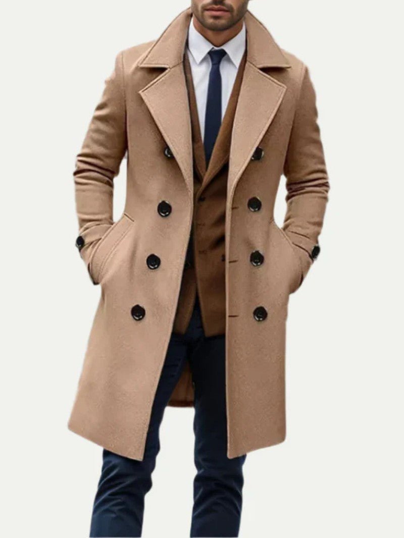 Men’s Double Breasted Longline Trench Coat - Men's Coat - Wild Eye Vision