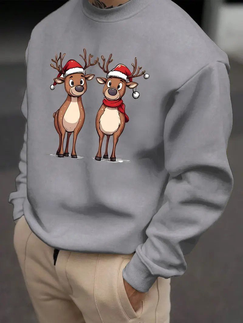 Men’s Festive Reindeer Sweatshirt - Mens Christmas Jumpers - Wild Eye Vision