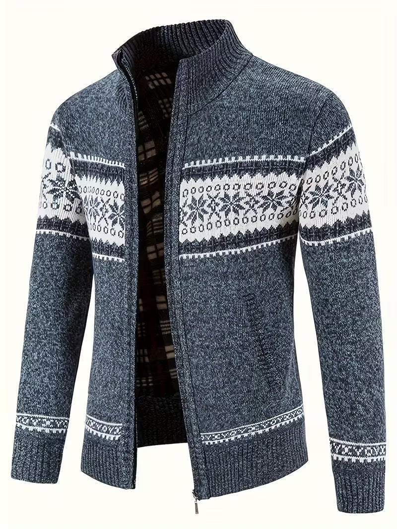 Men’s Fleece Lined Knit Cardigan - Wild Eye Vision