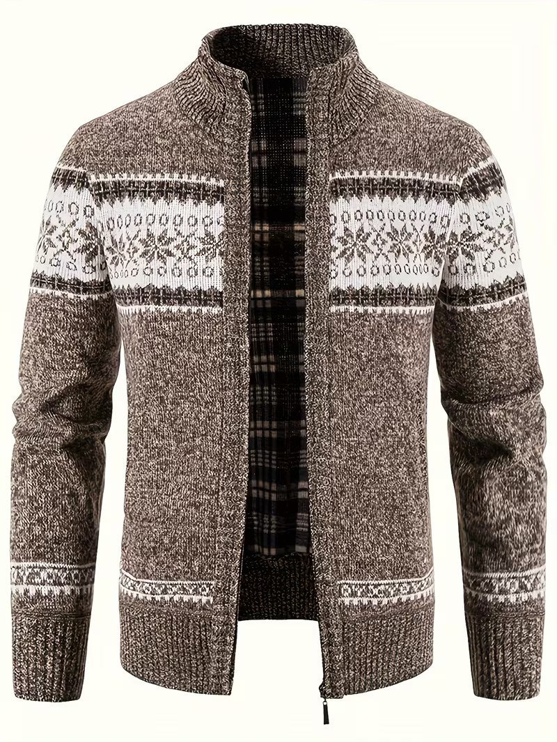Men’s Fleece Lined Knit Cardigan - Wild Eye Vision