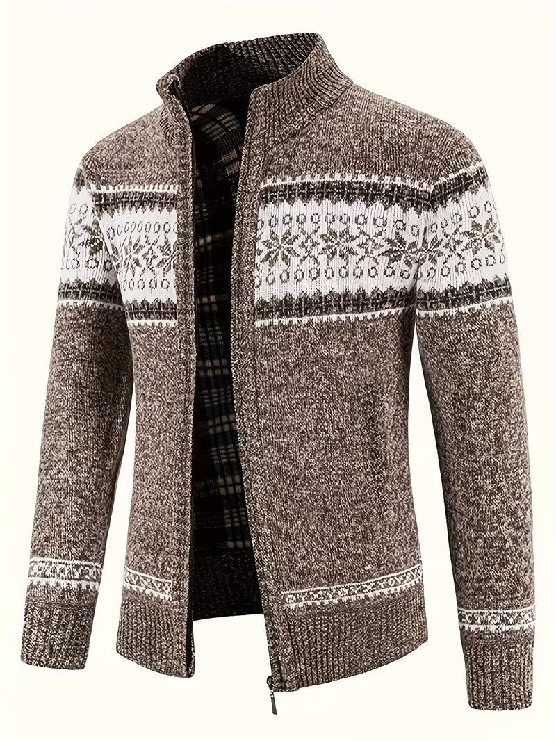 Men’s Fleece Lined Knit Cardigan - Wild Eye Vision