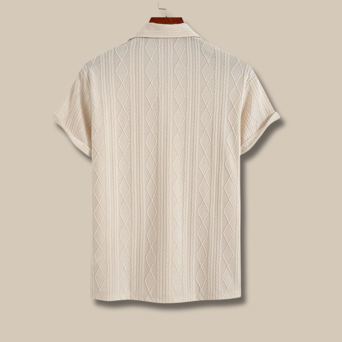 Men's Geometric Jacquard Knit Polo Shirt - Polo Shirts - Wild Eye Vision