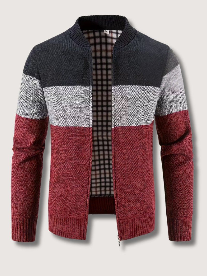 Men’s High Neck Fleece - Lined Knit Cardigan - Men Knit Cardigan - Wild Eye Vision
