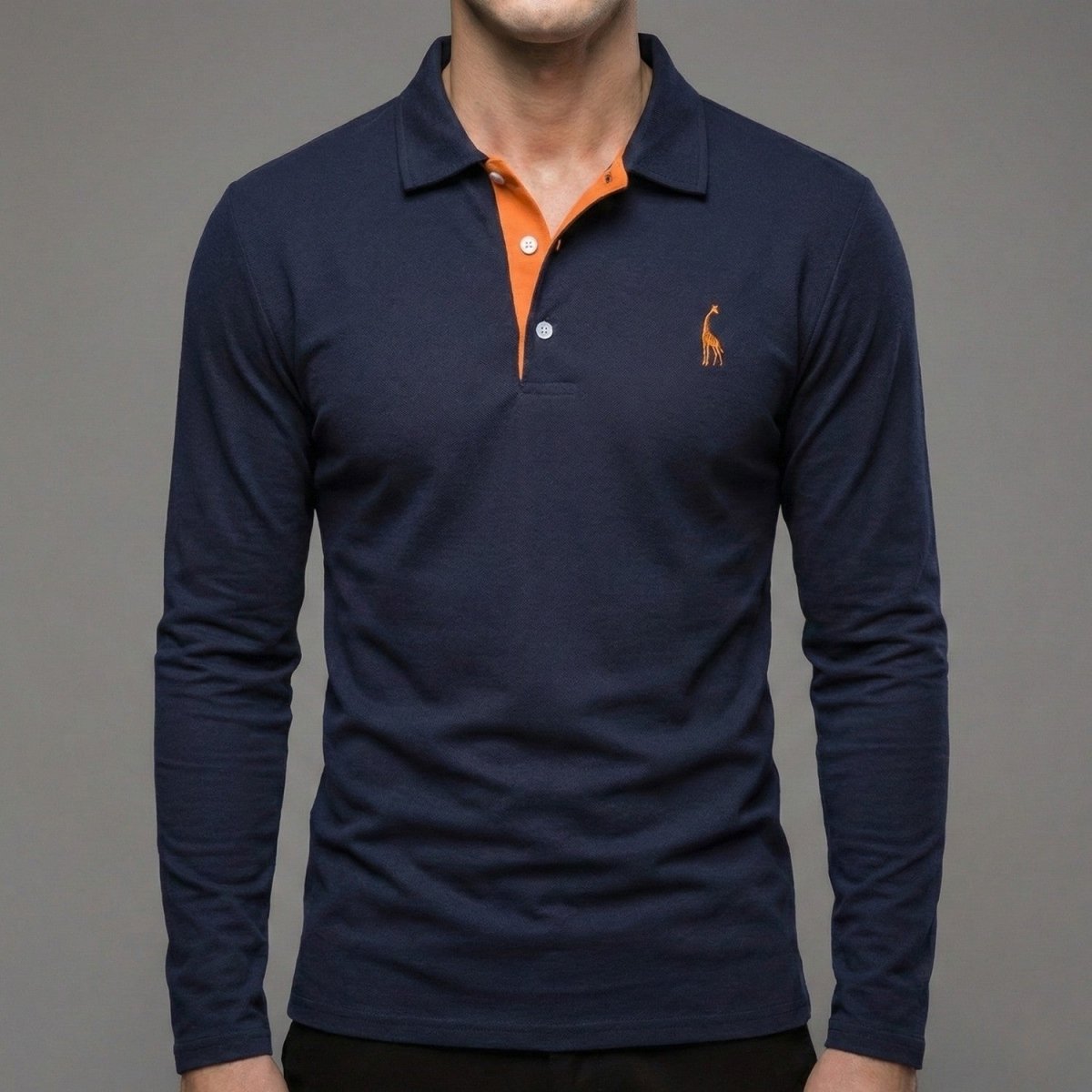 Men's Long Sleeve Contrast Polo - Polo Shirts - Wild Eye Vision