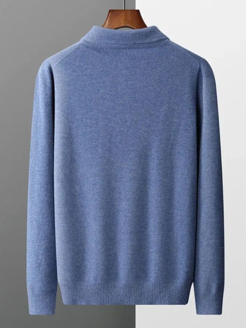 Men’s Long Sleeve Knit Polo Jumper - Men Knitted Jumper - Wild Eye Vision