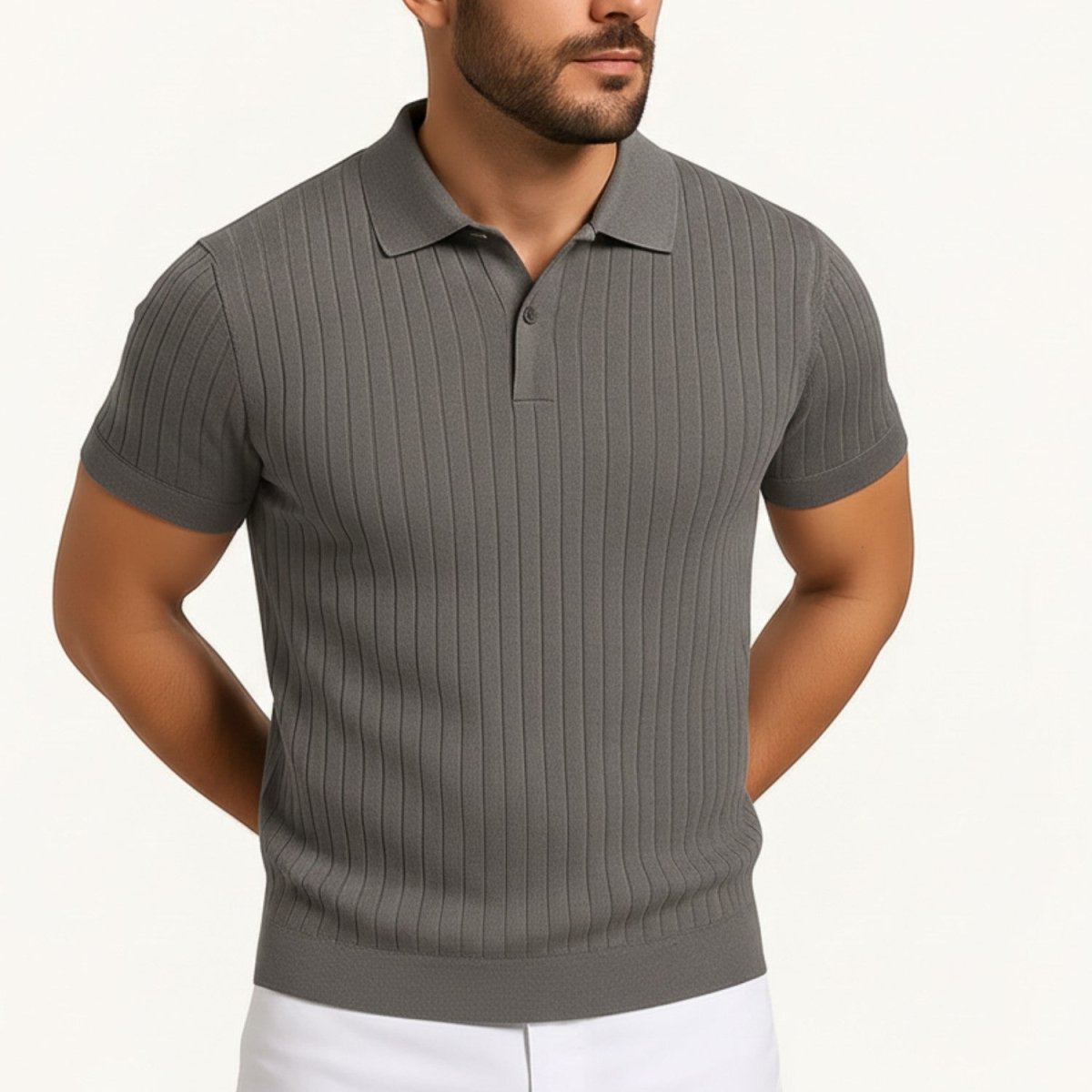 Men’s Muscle Fit Ribbed Polo - Polo Shirts - Wild Eye Vision