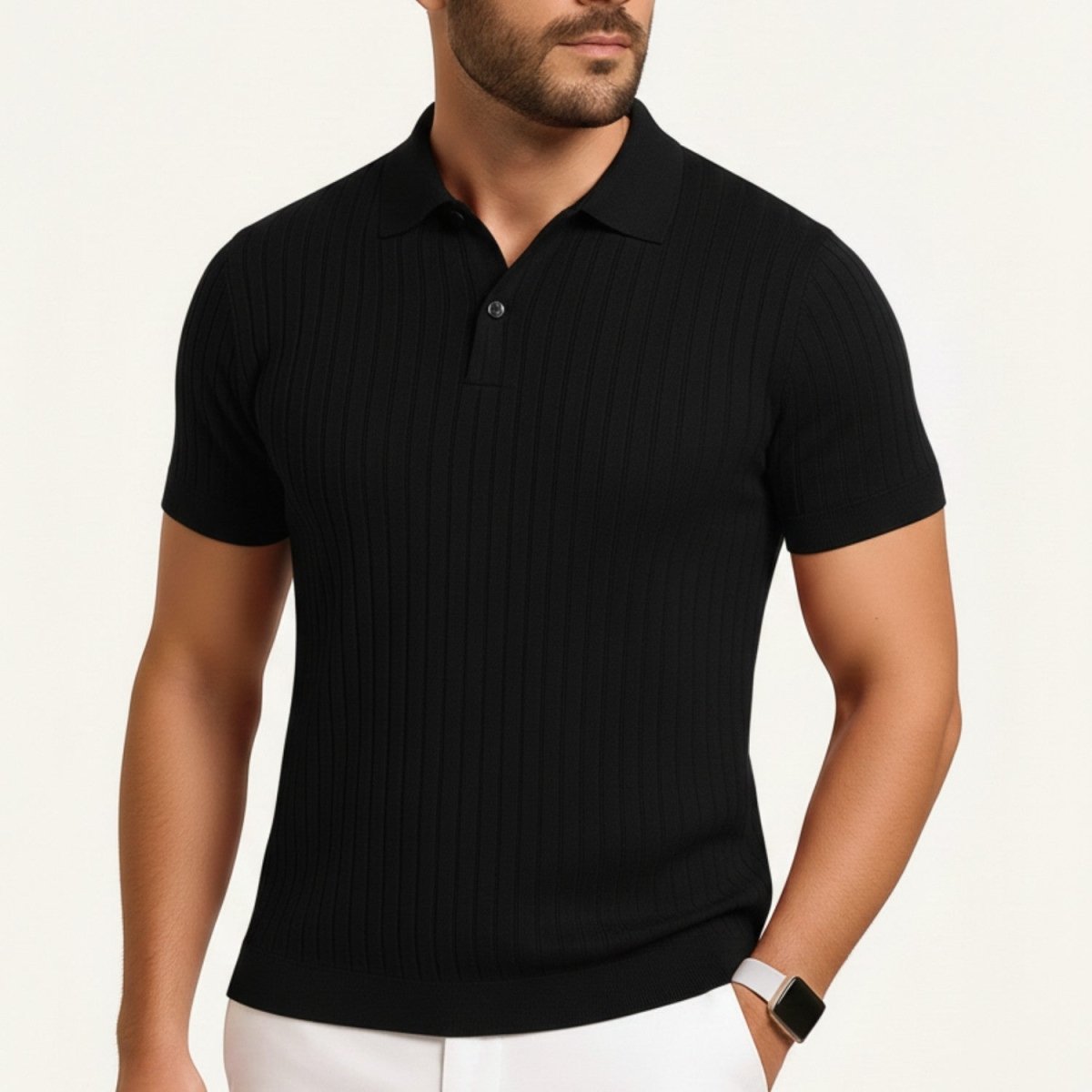 Men’s Muscle Fit Ribbed Polo - Polo Shirts - Wild Eye Vision