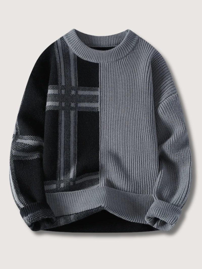 Men’s Patchwork Crew Neck Jumper - Men Jumper - Wild Eye Vision
