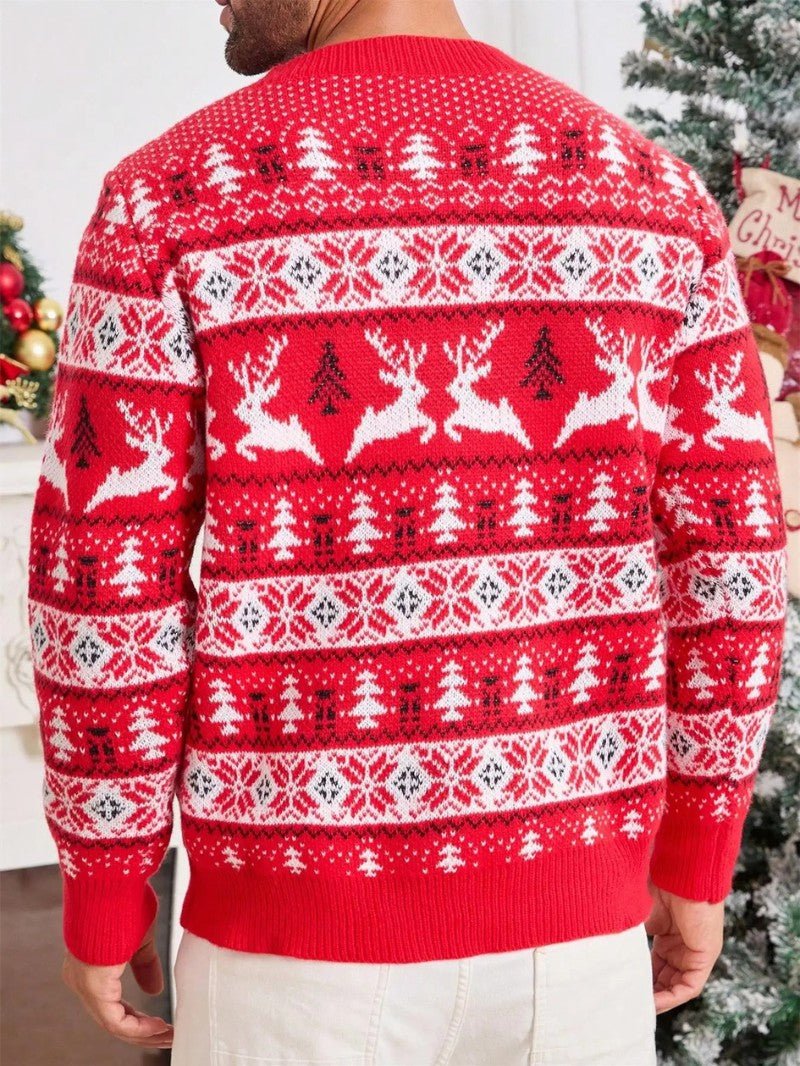 Men’s Reindeer & Tree Christmas Sweater - Mens Christmas Jumpers - Wild Eye Vision