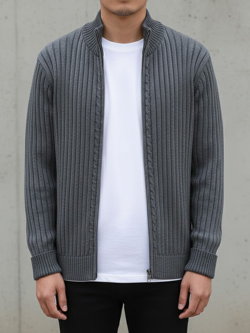 Men’s Ribbed Knit Cardigan - Men Knit Cardigan - Wild Eye Vision
